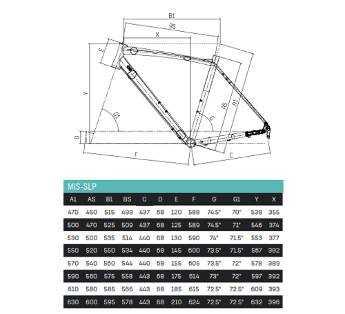 Scheda Geometrie Telaio