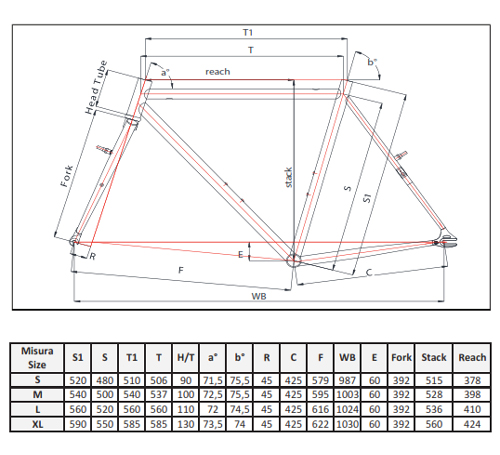 Scheda Geometrie Telaio