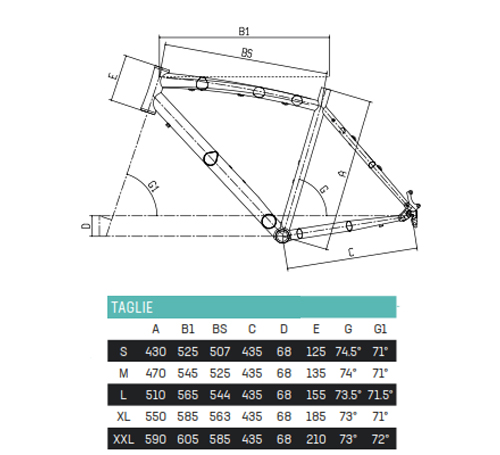 Scheda Geometrie Telaio